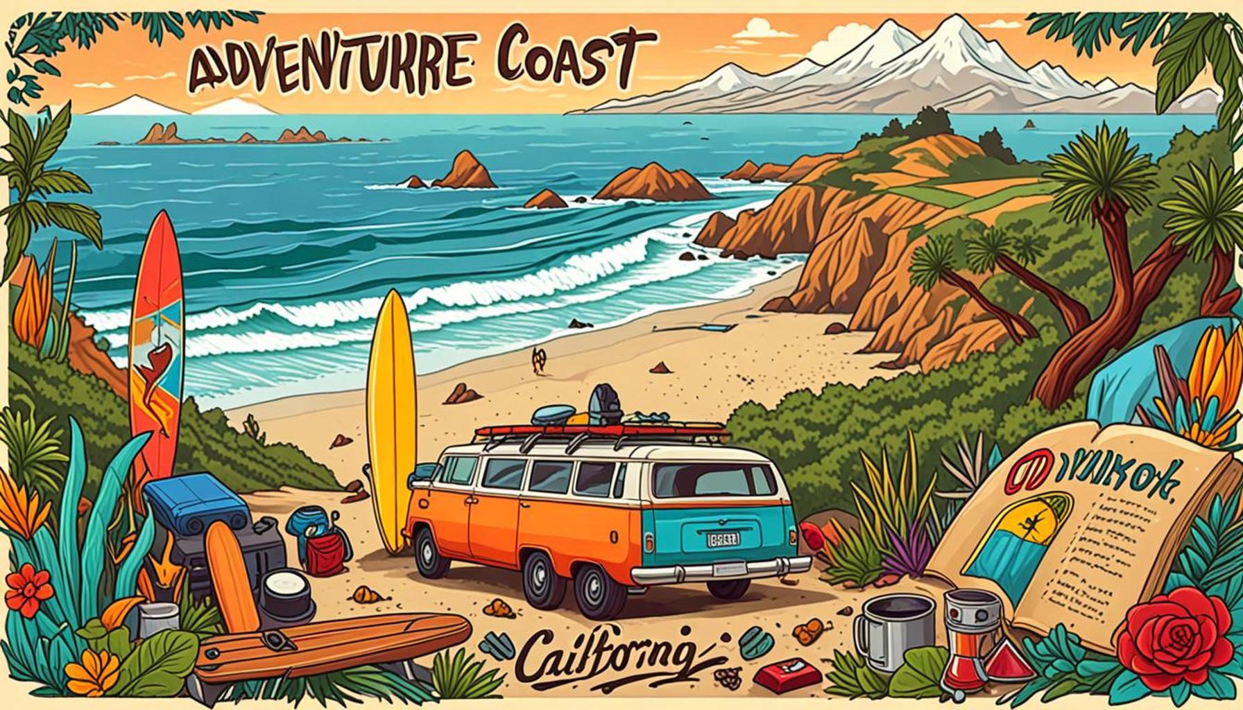 Adventure Itinerary on the California Coast: Surfing, Trails, and Camping
